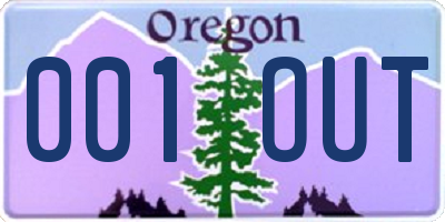 OR license plate 001OUT