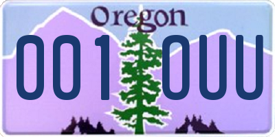 OR license plate 001OUU