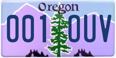 OR license plate 001OUV