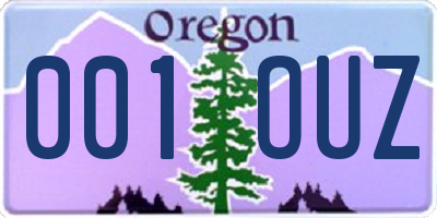 OR license plate 001OUZ