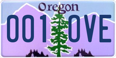 OR license plate 001OVE