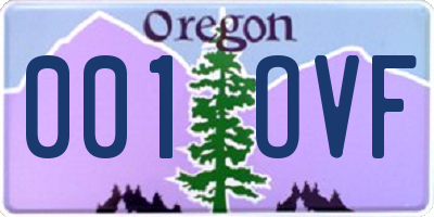 OR license plate 001OVF