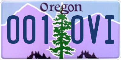 OR license plate 001OVI