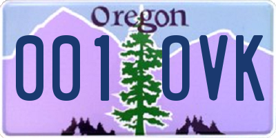 OR license plate 001OVK