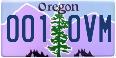 OR license plate 001OVM