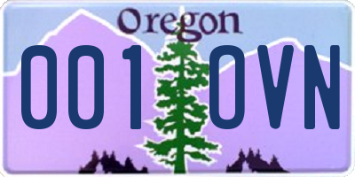 OR license plate 001OVN