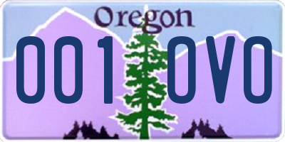 OR license plate 001OVO