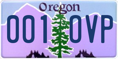 OR license plate 001OVP