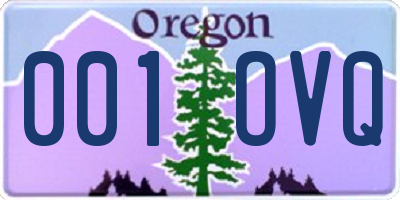 OR license plate 001OVQ