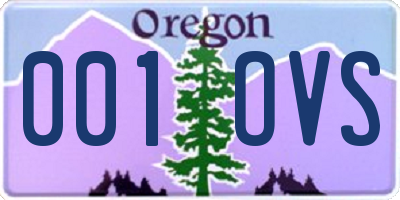 OR license plate 001OVS