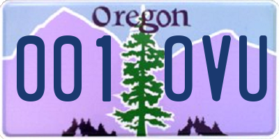 OR license plate 001OVU