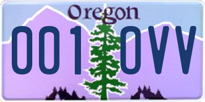 OR license plate 001OVV