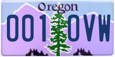 OR license plate 001OVW