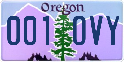 OR license plate 001OVY