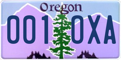 OR license plate 001OXA