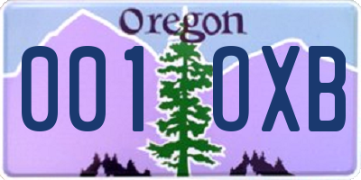 OR license plate 001OXB