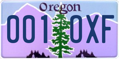 OR license plate 001OXF