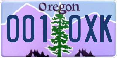 OR license plate 001OXK