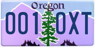 OR license plate 001OXT