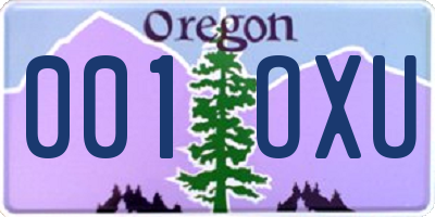 OR license plate 001OXU