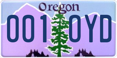 OR license plate 001OYD