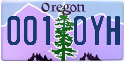 OR license plate 001OYH