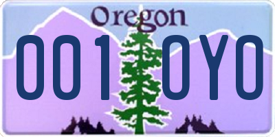 OR license plate 001OYO