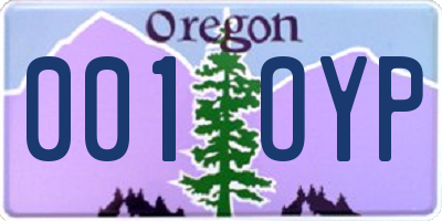 OR license plate 001OYP