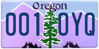 OR license plate 001OYQ