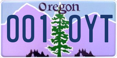 OR license plate 001OYT