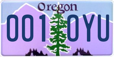 OR license plate 001OYU