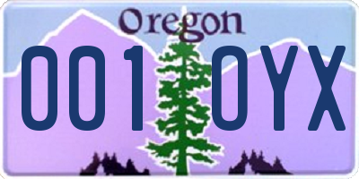 OR license plate 001OYX