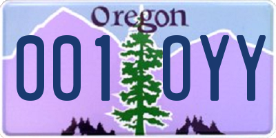 OR license plate 001OYY