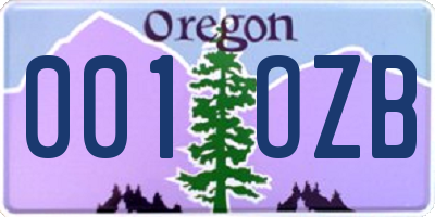 OR license plate 001OZB