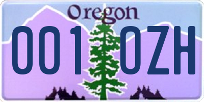 OR license plate 001OZH