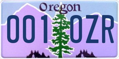 OR license plate 001OZR