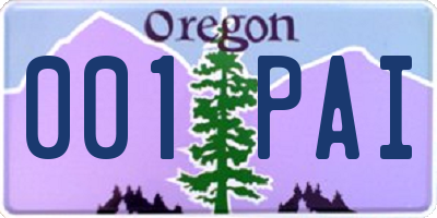 OR license plate 001PAI