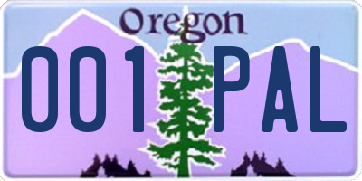 OR license plate 001PAL