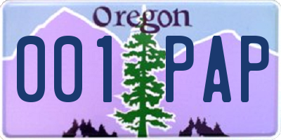 OR license plate 001PAP