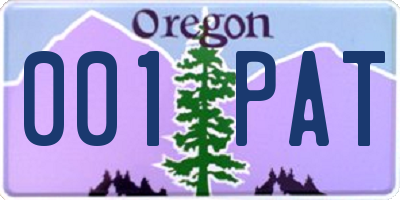 OR license plate 001PAT