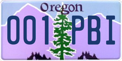 OR license plate 001PBI