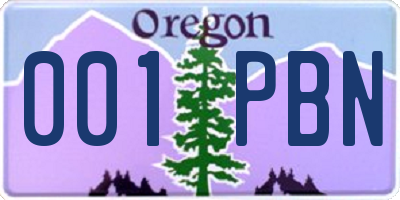 OR license plate 001PBN