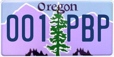 OR license plate 001PBP