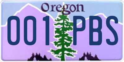 OR license plate 001PBS