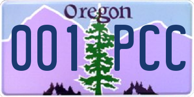 OR license plate 001PCC