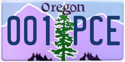 OR license plate 001PCE