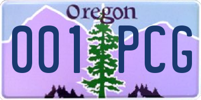 OR license plate 001PCG