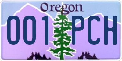 OR license plate 001PCH