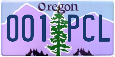 OR license plate 001PCL