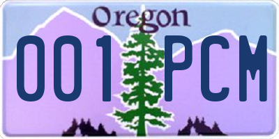 OR license plate 001PCM